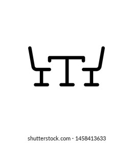 Table with chairs icon vector symbol illustration