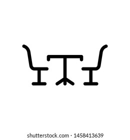 Table with chairs icon vector symbol illustration