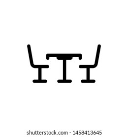 Table with chairs icon vector symbol illustration