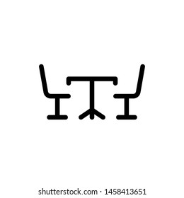 Table with chairs icon vector symbol illustration