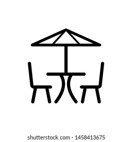 Table with chairs icon vector symbol illustration