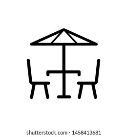 Table with chairs icon vector symbol illustration
