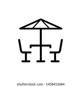 Table with chairs icon vector symbol illustration