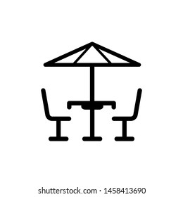 Table with chairs icon vector symbol illustration