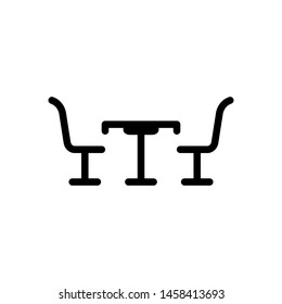 Table with chairs icon vector symbol illustration