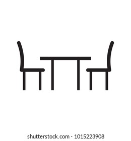 table and chairs icon-vector illustration