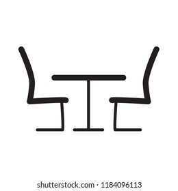 table and chairs icon-vector illustration