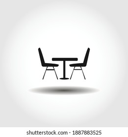 table with chairs isolated vector icon. ecology design element