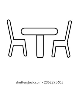 Table and chairs line icon vector illustration symbol design.