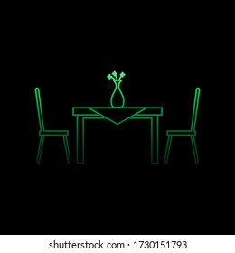 table and chairs nolan icon. Simple thin line, outline vector of Furniture icons for ui and ux, website or mobile application