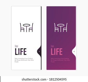 table chairs on elegant purple background