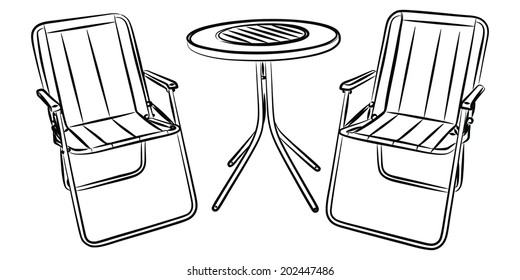 table and chairs on the terrace
