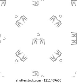 Table and chairs pattern seamless vector repeat geometric for any web design