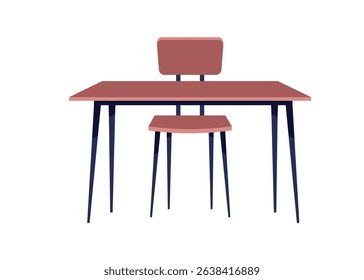 Table and chairs scandinavian styles. Vector illustration stock Illustration