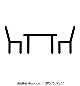 La tabla y las sillas establecen un simple vector de iconos.