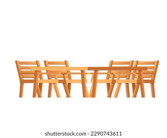 Table with chairs for terrace park or cafe vector illustration isiolated on whiteb ackground