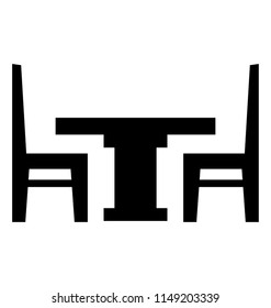 
Table and chairs together symbolizing dining table icon
