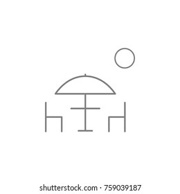 table and chairs under sun umbrella icon. Web element. Premium quality graphic design. Signs symbols collection, simple icon for websites, web design, mobile app, info graphics on white background