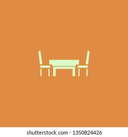 table chairs vector icon. flat design
