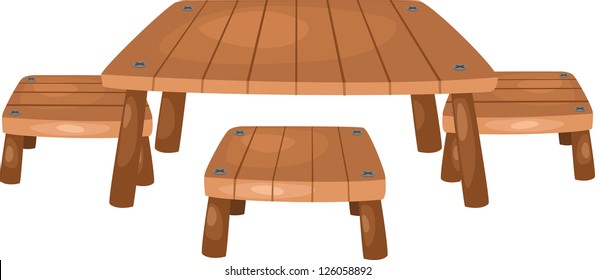 table and chairs. Vector illustration on white background