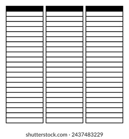 Gráfico de tabla. Plantilla de tabla de lista de comprobación