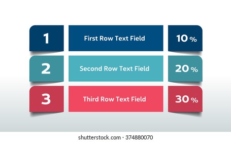 Table, chart, schedule. Infographics elements. 3 steps.