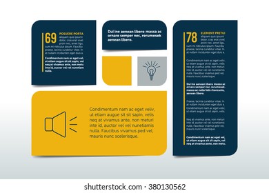 Table, Chart, Schedule, Text Banner, Tab Template. Infographics Elements.