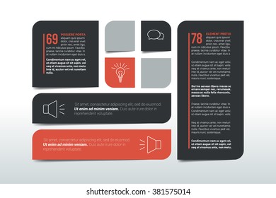 Table, chart, schedule, text banner, template. Infographics elements.