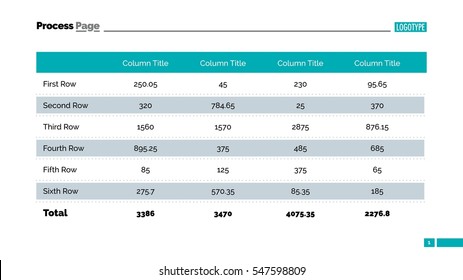 Table chart slide