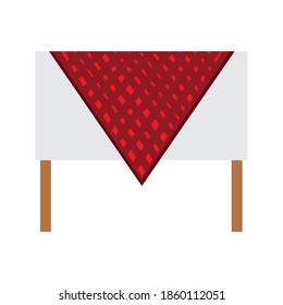 tabla con icono de manteles de cuadros icono de diseño aislado ilustración vectorial