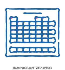table of chemical elements doodle icon sketch vector. table of chemical elements sign. isolated symbol illustration