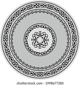 table, circle with elements of Kazakh, ethnic ornament