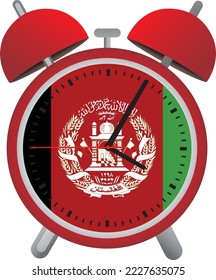Table Clock With Afghanistan Flag