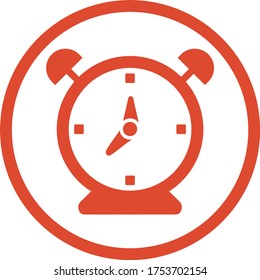 Table clock, alarm, time management vector icon design