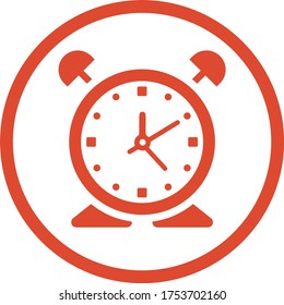 Table clock, alarm, time management icon logo