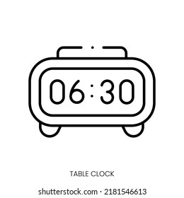 table clock icon. Linear style sign isolated on white background. Vector illustration