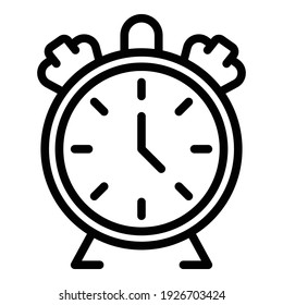 Table clock icon. Outline table clock vector icon for web design isolated on white background