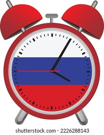 Table clock With Russia Flag