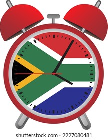 Table clock with South Africa Flag