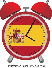 Table Clock With Spain Flag