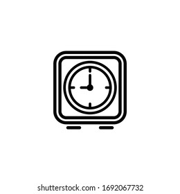 Table clock vector icon in linear, outline icon isolated on white background