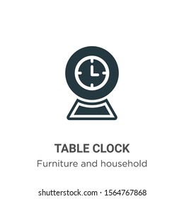 Table clock vector icon on white background. Flat vector table clock icon symbol sign from modern furniture collection for mobile concept and web apps design.