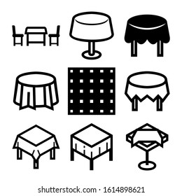 table cloth icon isolated sign symbol vector illustration - Collection of high quality black style vector icons
