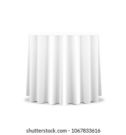 Table cloth realistick vector, textile white tablecloth