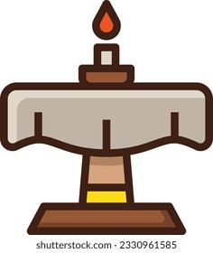 Table Color Line Icon - Single Icon, Vector