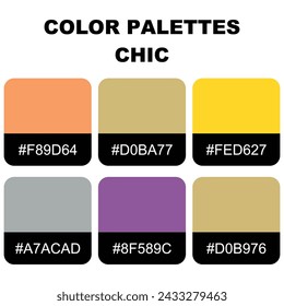 Table color shades. Fashion Trend Color guide palette 2024 - 2025. An example of a color palette vector. Color palette for fashion designers, fashion business, garments, and paints companies