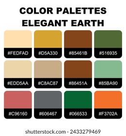 Table color shades. Fashion Trend Color guide palette 2024 - 2025. An example of a color palette vector. Color palette for fashion designers, fashion business, garments, and paints companies