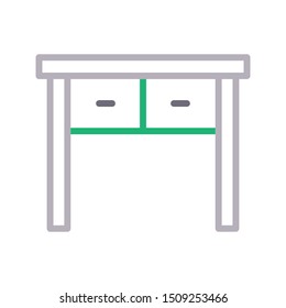 table colour line vector icon
