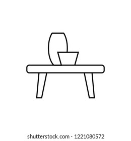 Table concept line icon. Linear Table concept outline symbol design. This simple element illustration can be used for web and mobile