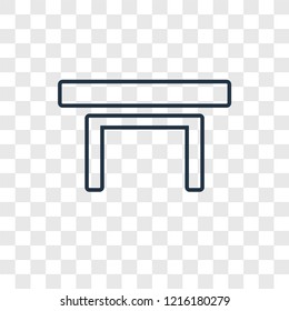 Table concept vector linear icon isolated on transparent background, Table concept transparency concept in outline style